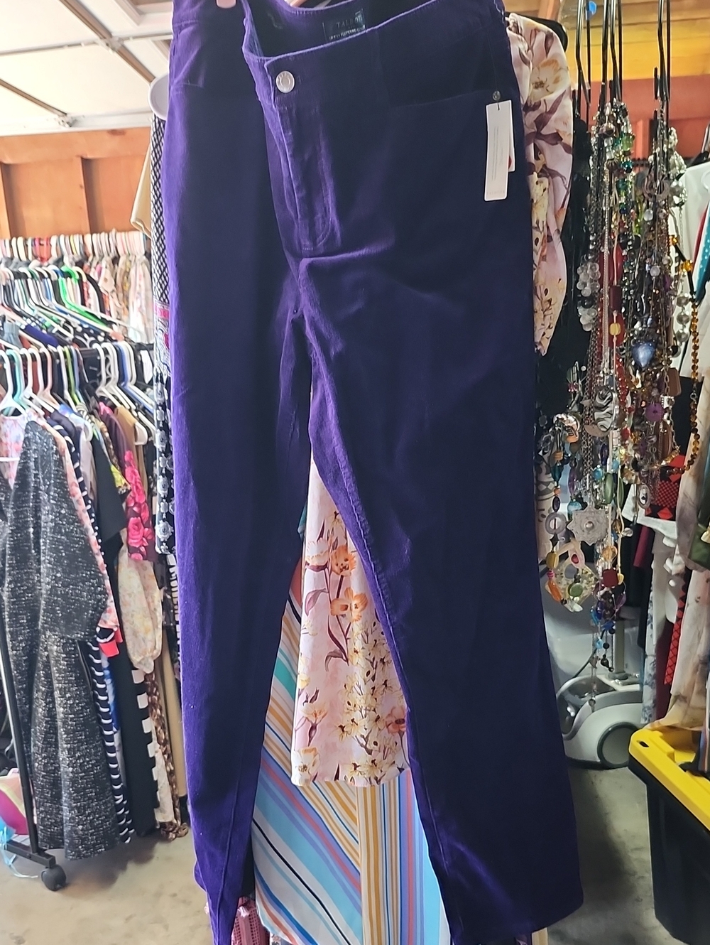 Talbots Deep Purple Straight Leg Velvet Pants